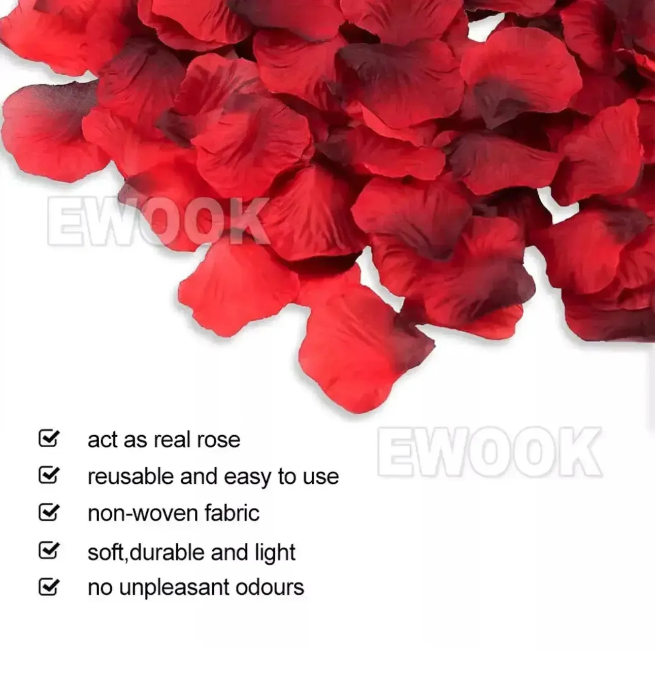 100 Pcs/Pack Artificial Flower Rose Petals for Wedding Valentine's Day Decor DARK RED (Copy)