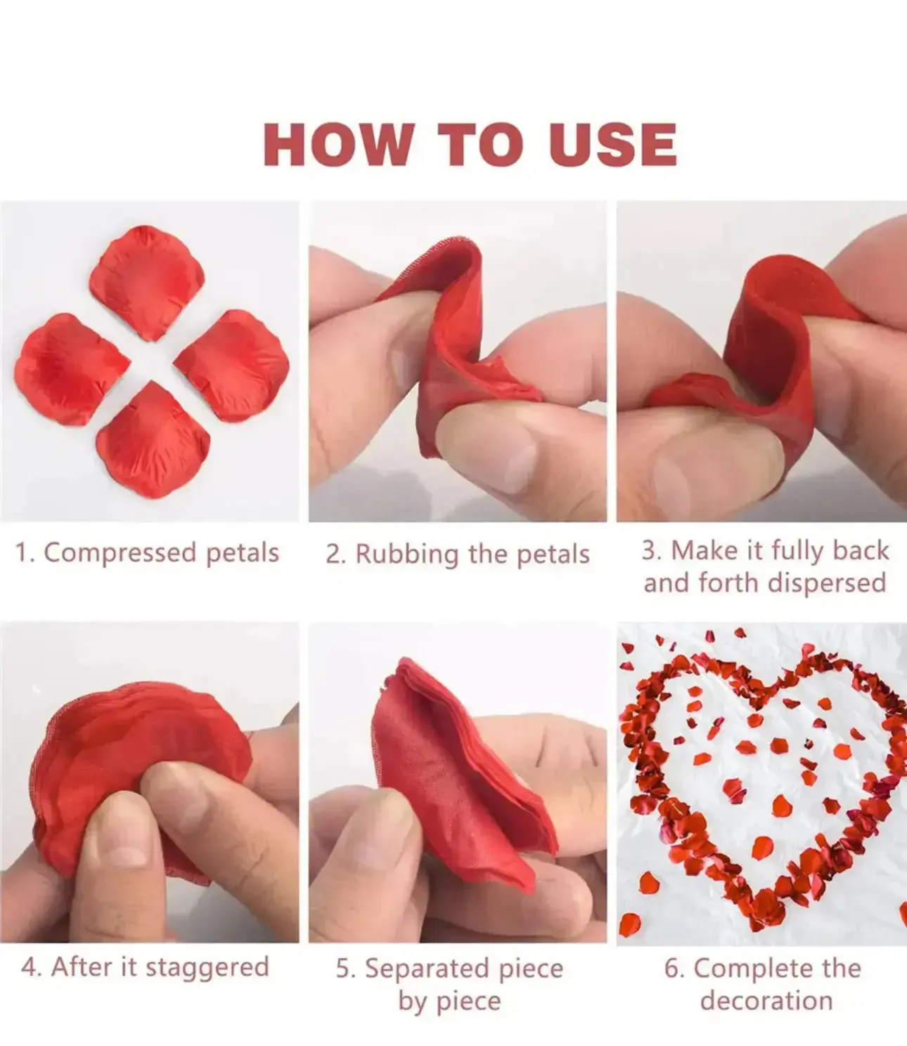 100 Pcs/Pack Artificial Flower Rose Petals for Wedding Valentine's Day Decor DARK RED (Copy)