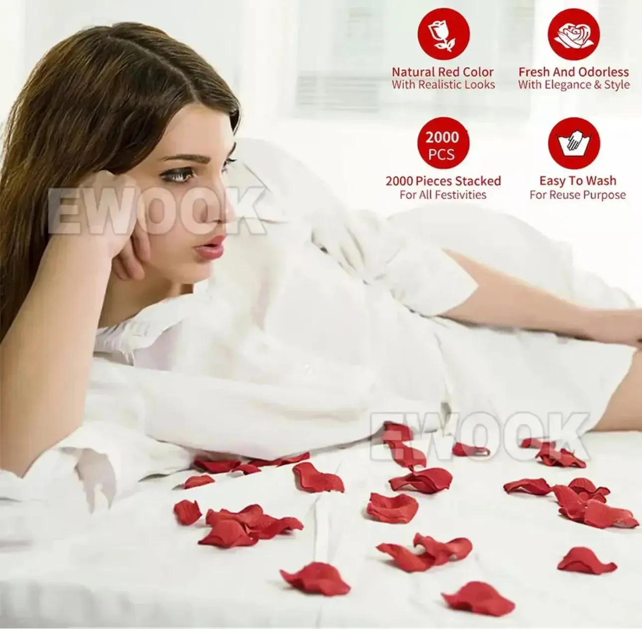 100 Pcs/Pack Artificial Flower Rose Petals for Wedding Valentine's Day Decor DARK RED (Copy)
