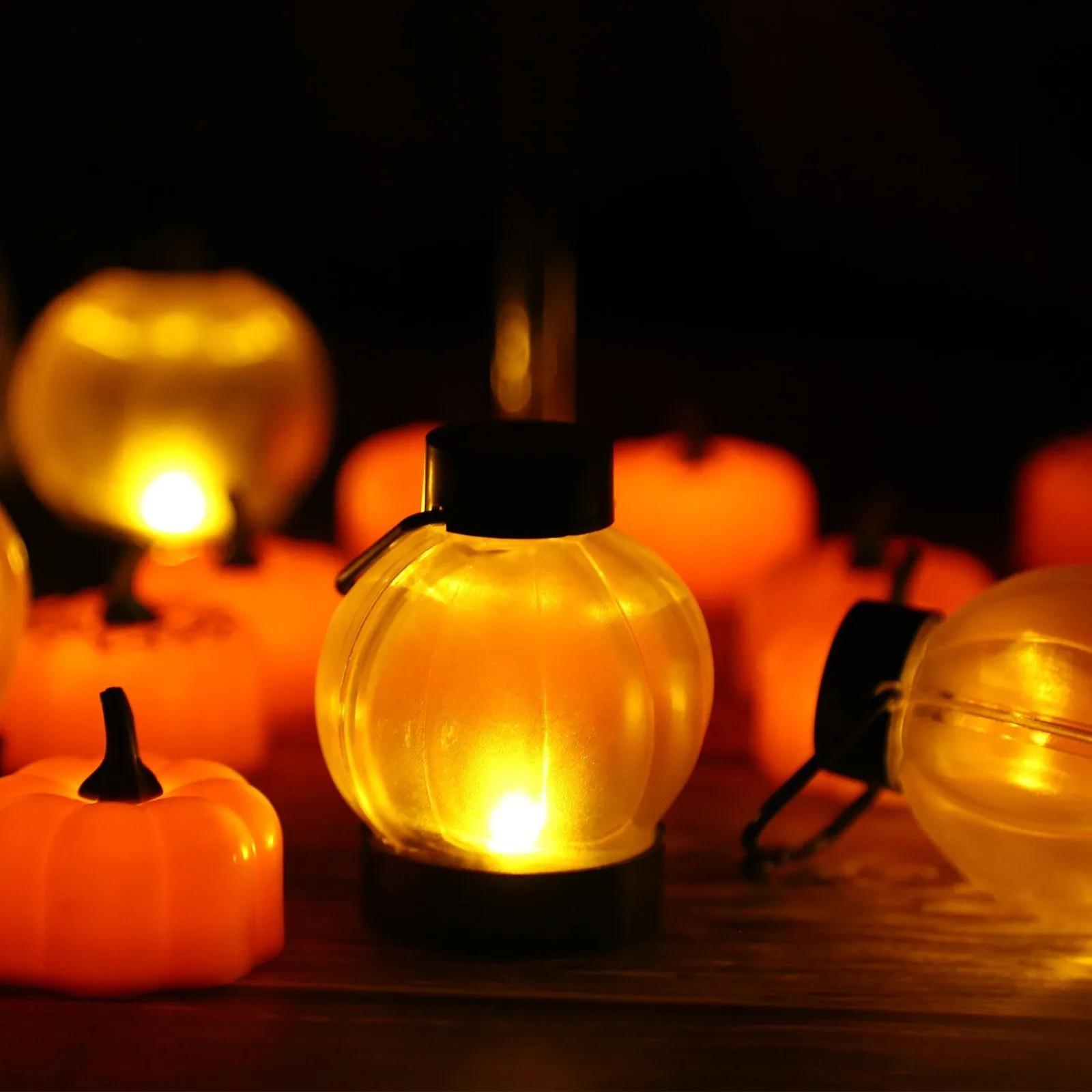 12-Pack: LED Pumpkin Tealights Smokeless Candles
