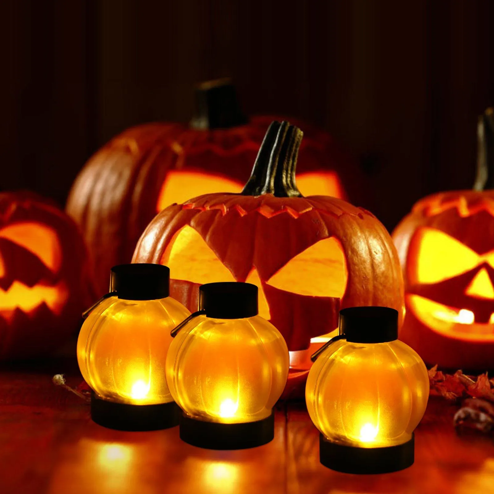 12-Pack: LED Pumpkin Tealights Smokeless Candles
