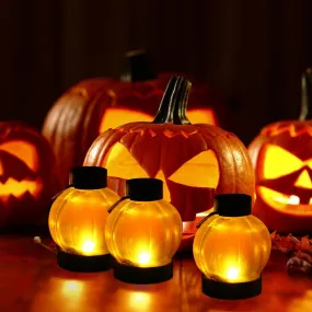 12-Pack: LED Pumpkin Tealights Smokeless Candles