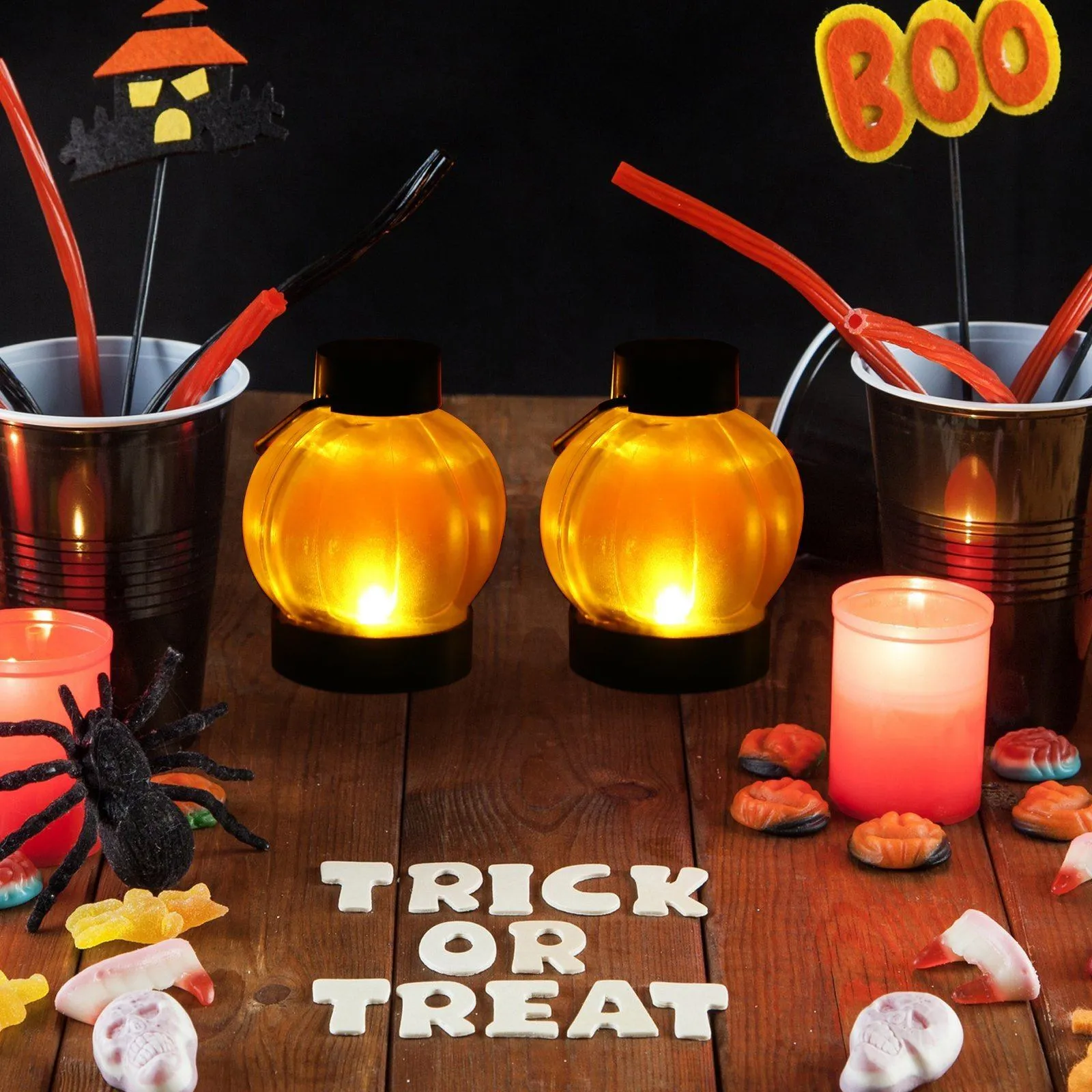 12-Pack: LED Pumpkin Tealights Smokeless Candles
