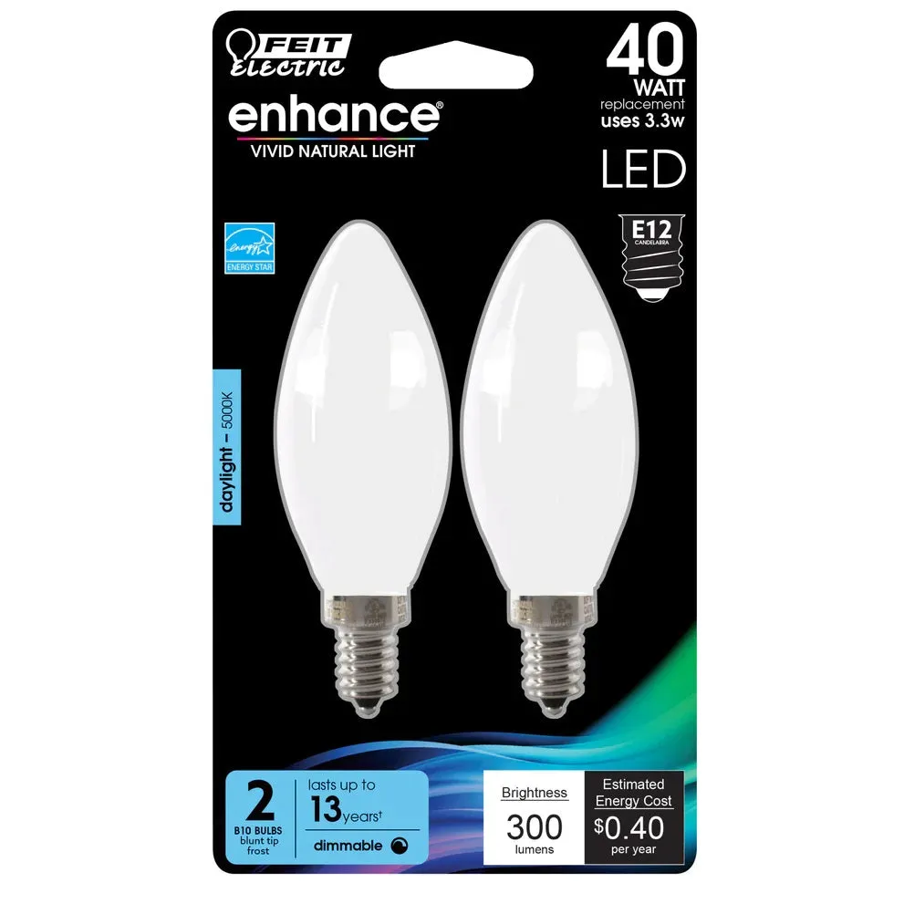 2-Pack 40W Torpedo Tip Frost Enhance LED Light Bulbs BPCTF409