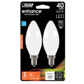 2-Pack 40W Torpedo Tip Frost Enhance LED Light Bulbs BPCTF409