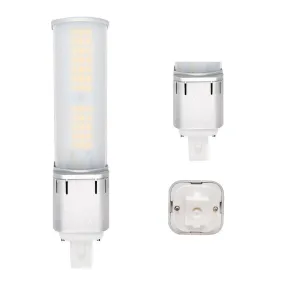 2 pin PL LED Bulb, 7W, 840lm, 2700K, Horizontal, 13W CFL Equal, G23 Base, Direct Or Bypass