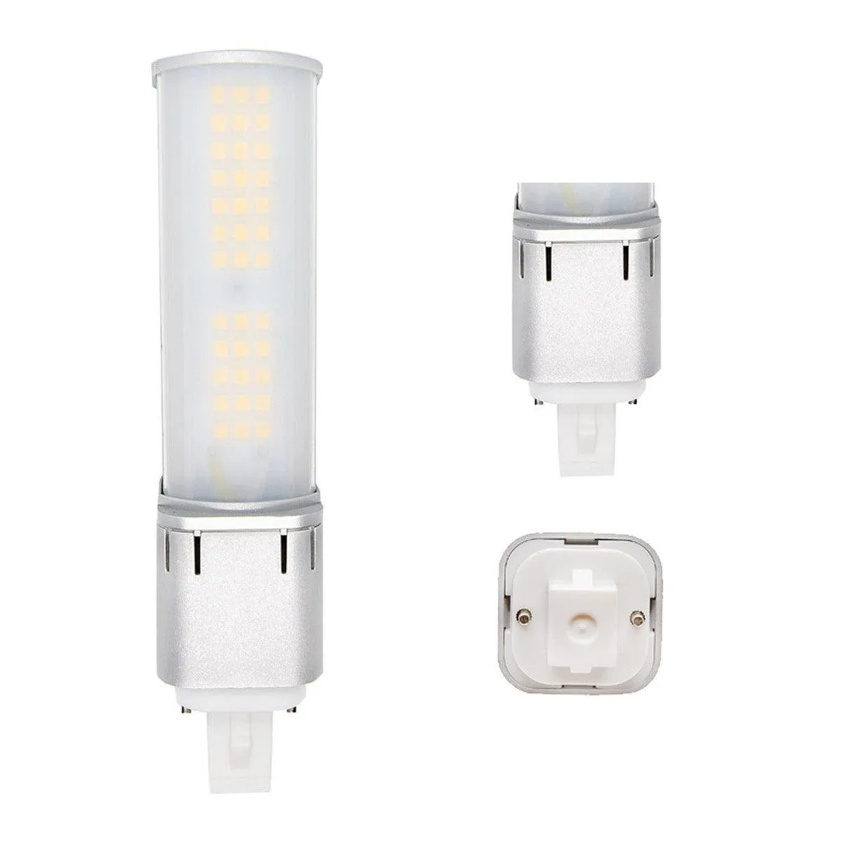 2 pin PL LED Bulb, 7W, 840lm, 2700K, Horizontal, 13W CFL Equal, G23 Base, Direct Or Bypass