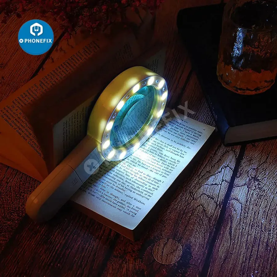 30X Handheld Magnifier With Light For Soldering/ Inspection Jewelry/Seniors Reading