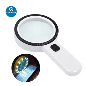 30X Handheld Magnifier With Light For Soldering/ Inspection Jewelry/Seniors Reading