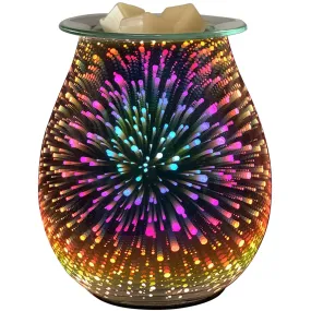 3D Glass Wax Warmer, Electric Burner for Fragrant Candle, Aroma Decor Lamp, Heats Wax - 1500  Specs