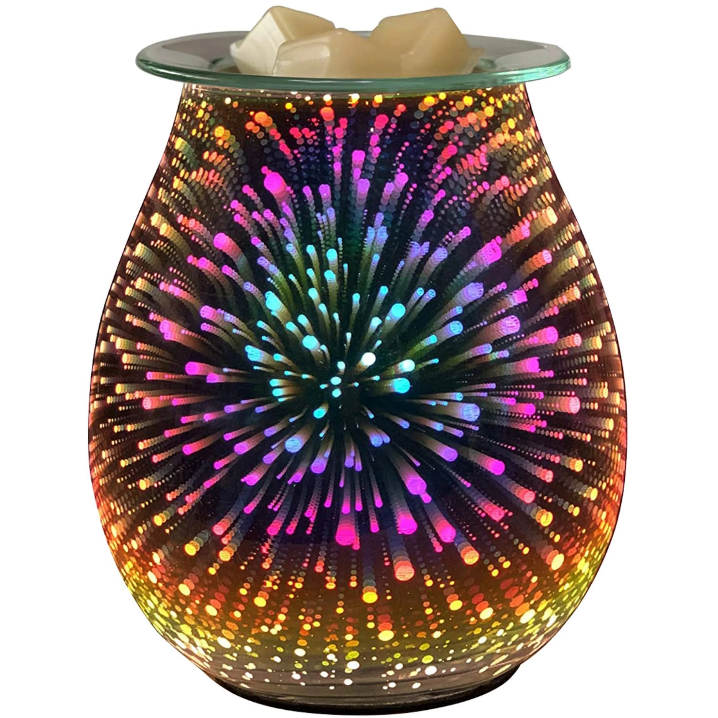 3D Glass Wax Warmer, Electric Burner for Fragrant Candle, Aroma Decor Lamp, Heats Wax - 1500  Specs