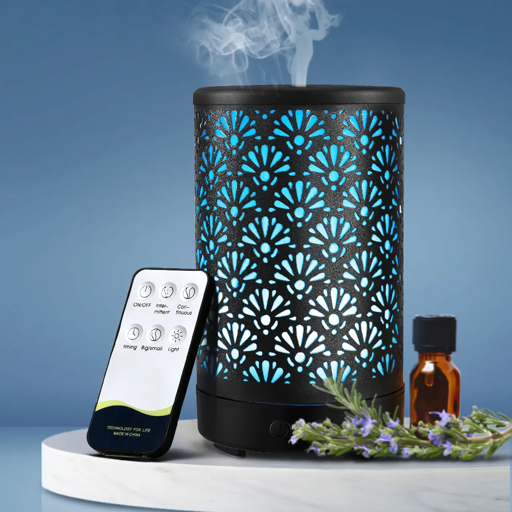 4-in-1 Black Aroma Diffuser, 100ml, LED Night Light - Devanti