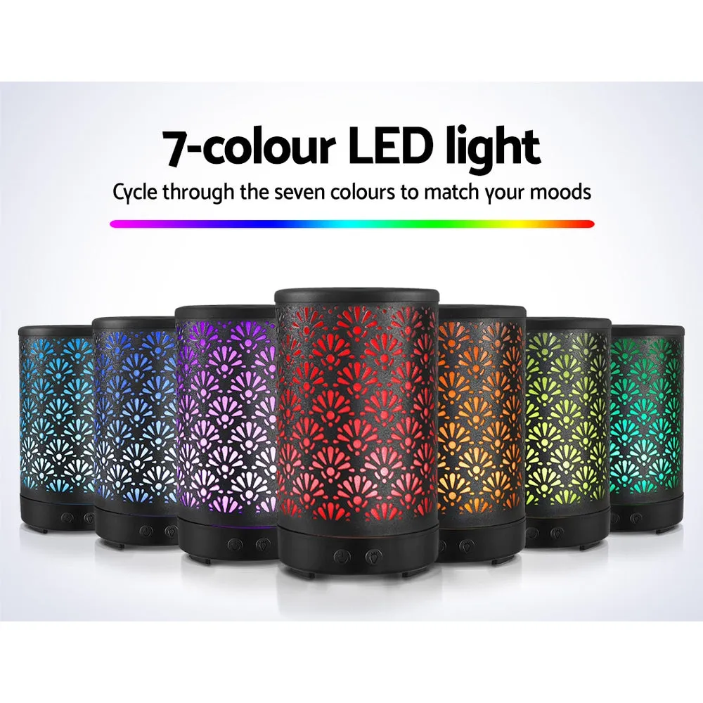 4-in-1 Black Aroma Diffuser, 100ml, LED Night Light - Devanti
