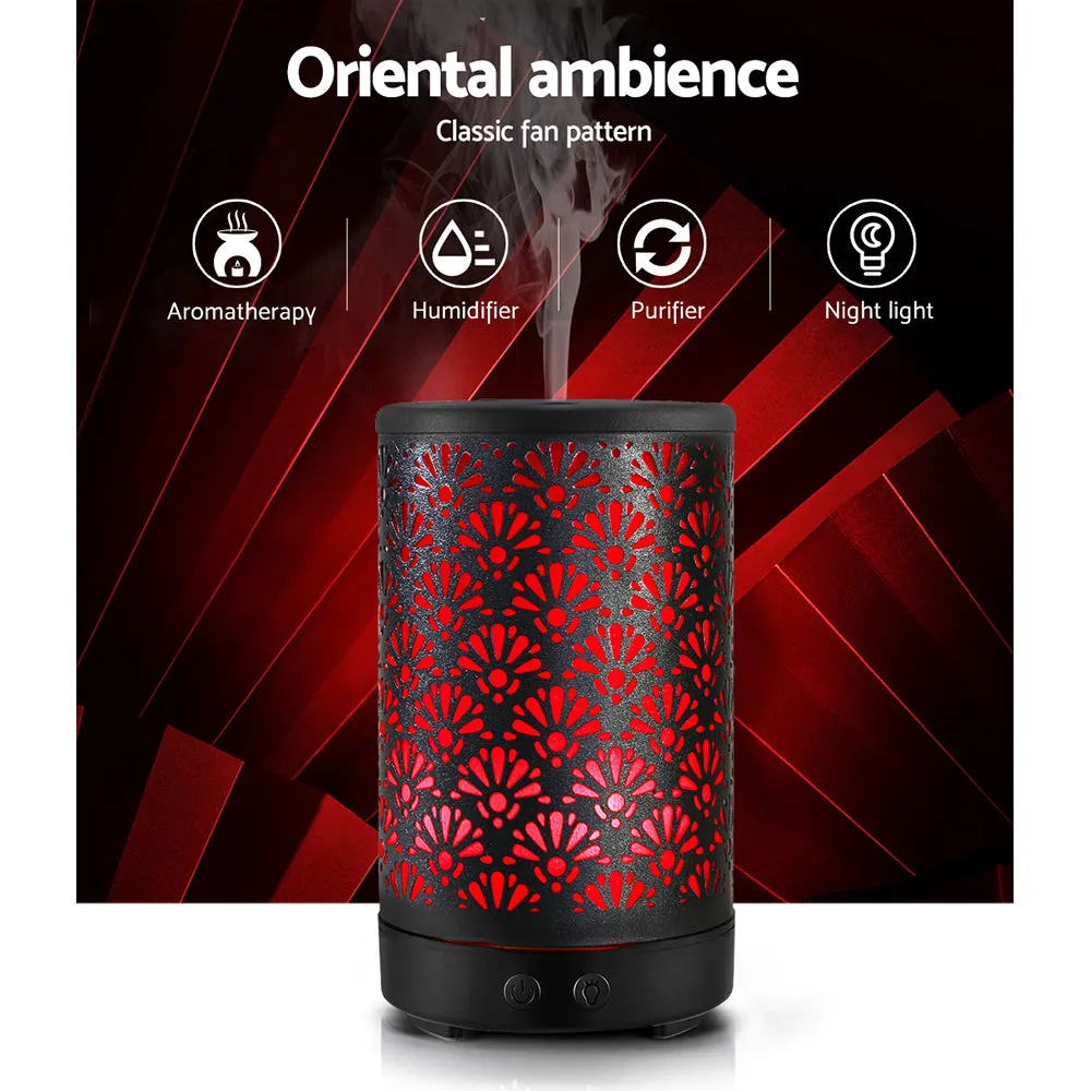 4-in-1 Black Aroma Diffuser, 100ml, LED Night Light - Devanti