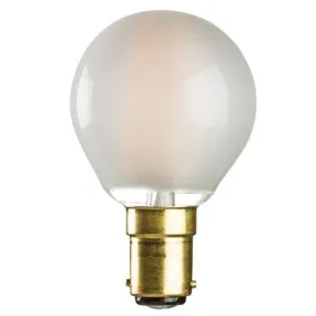 4 Watt 45mm 3000K LED Golf Ball Lamp - Small Bayonet Cap (B15d), Frosted Finish