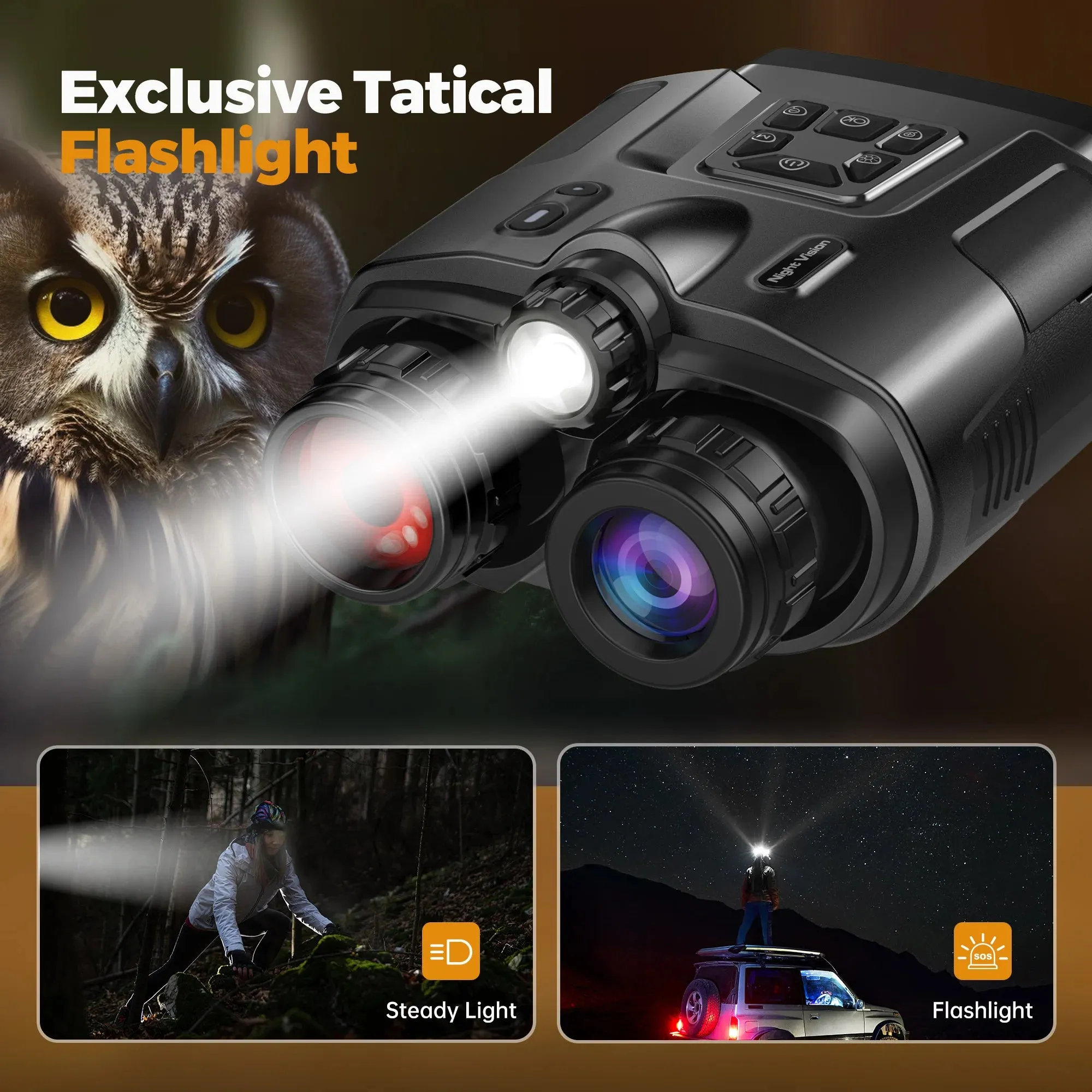 4K Night Vision Binoculars with advanced infrared technology and 8X digital zoom capability