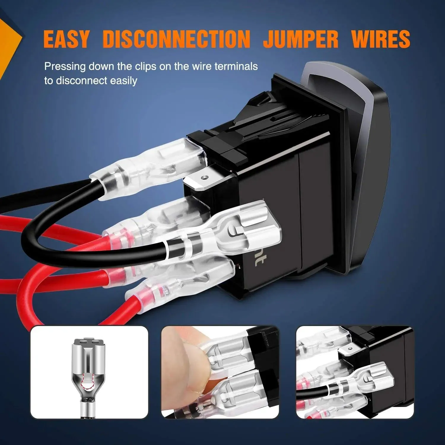 5Pin Laser On/Off LED Light Bar Rocker Switch Red