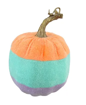 7" Candy Corn Pumpkin: Org/Mint/Purp
