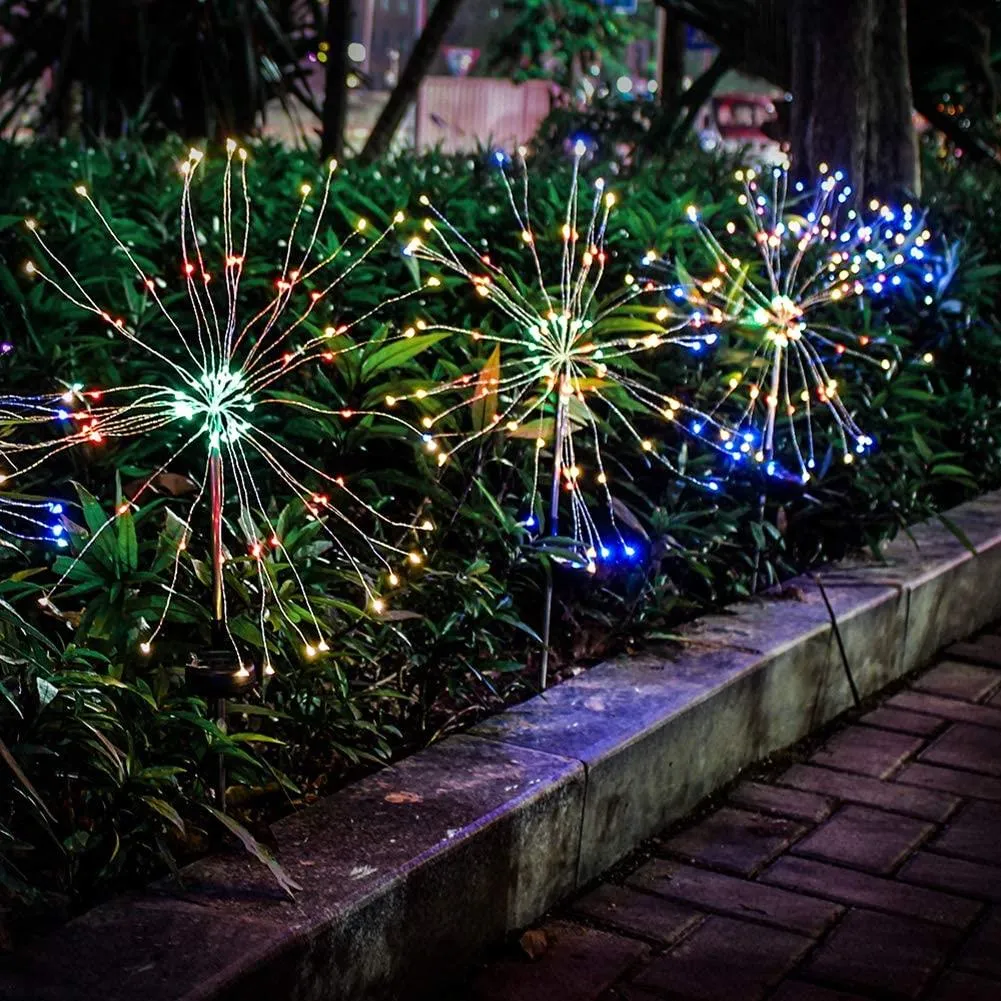 90 LED Starburst Solar Lights Multiple Colours