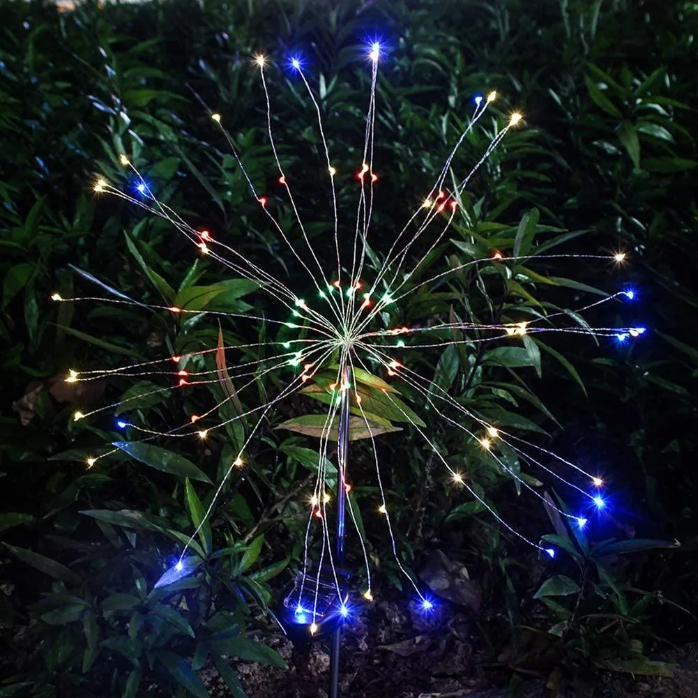 90 LED Starburst Solar Lights Multiple Colours