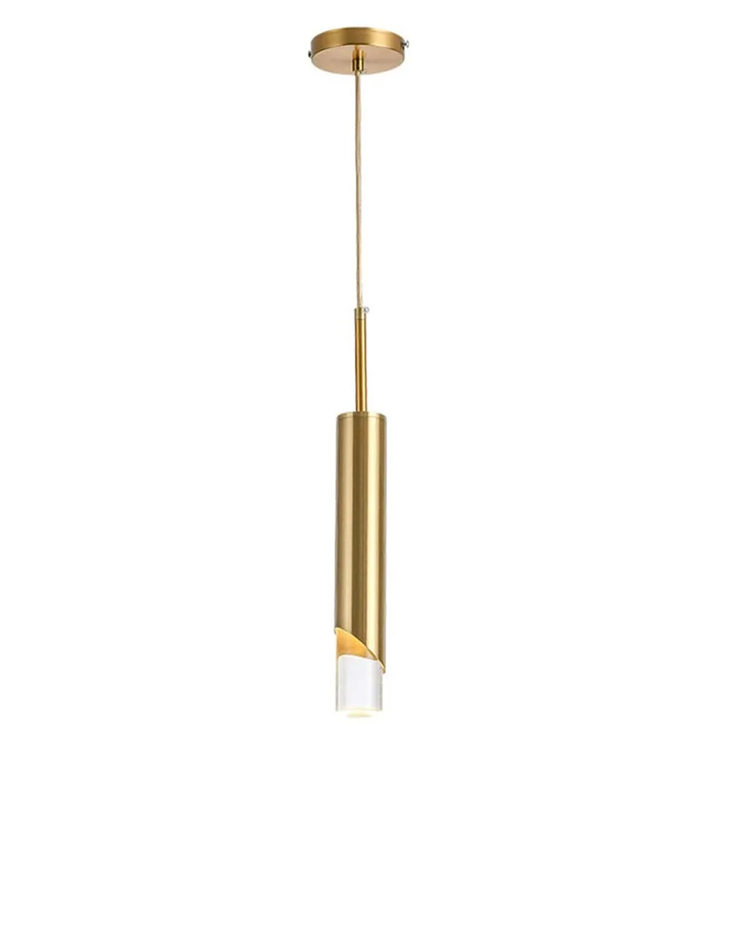 Acrylic Tube LED Pendant Light - Gold