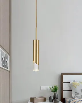 Acrylic Tube LED Pendant Light - Gold