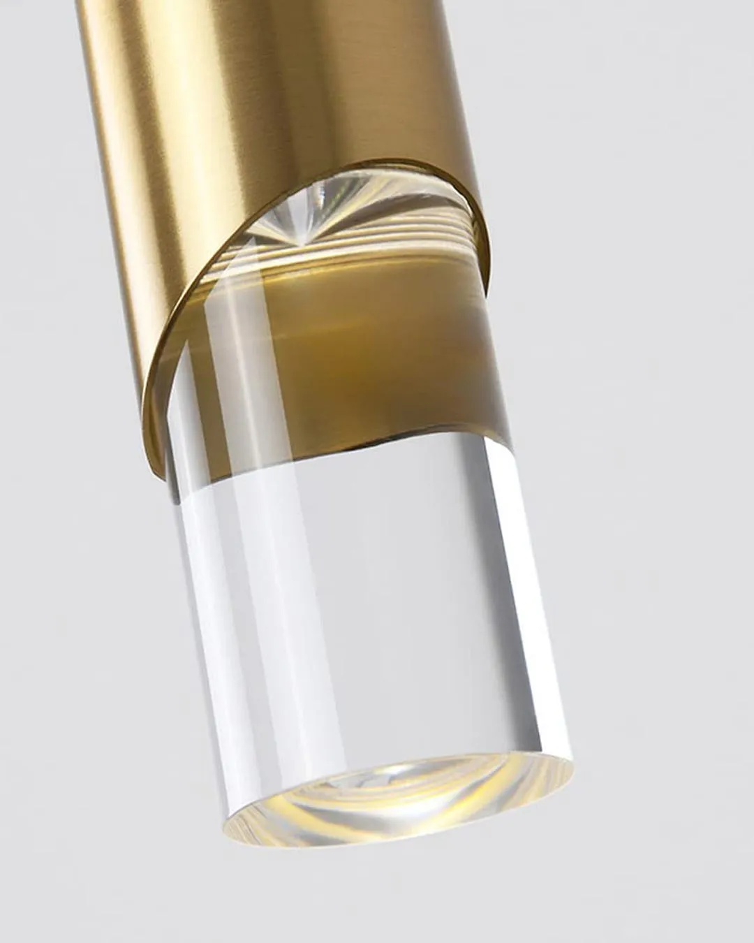 Acrylic Tube LED Pendant Light - Gold