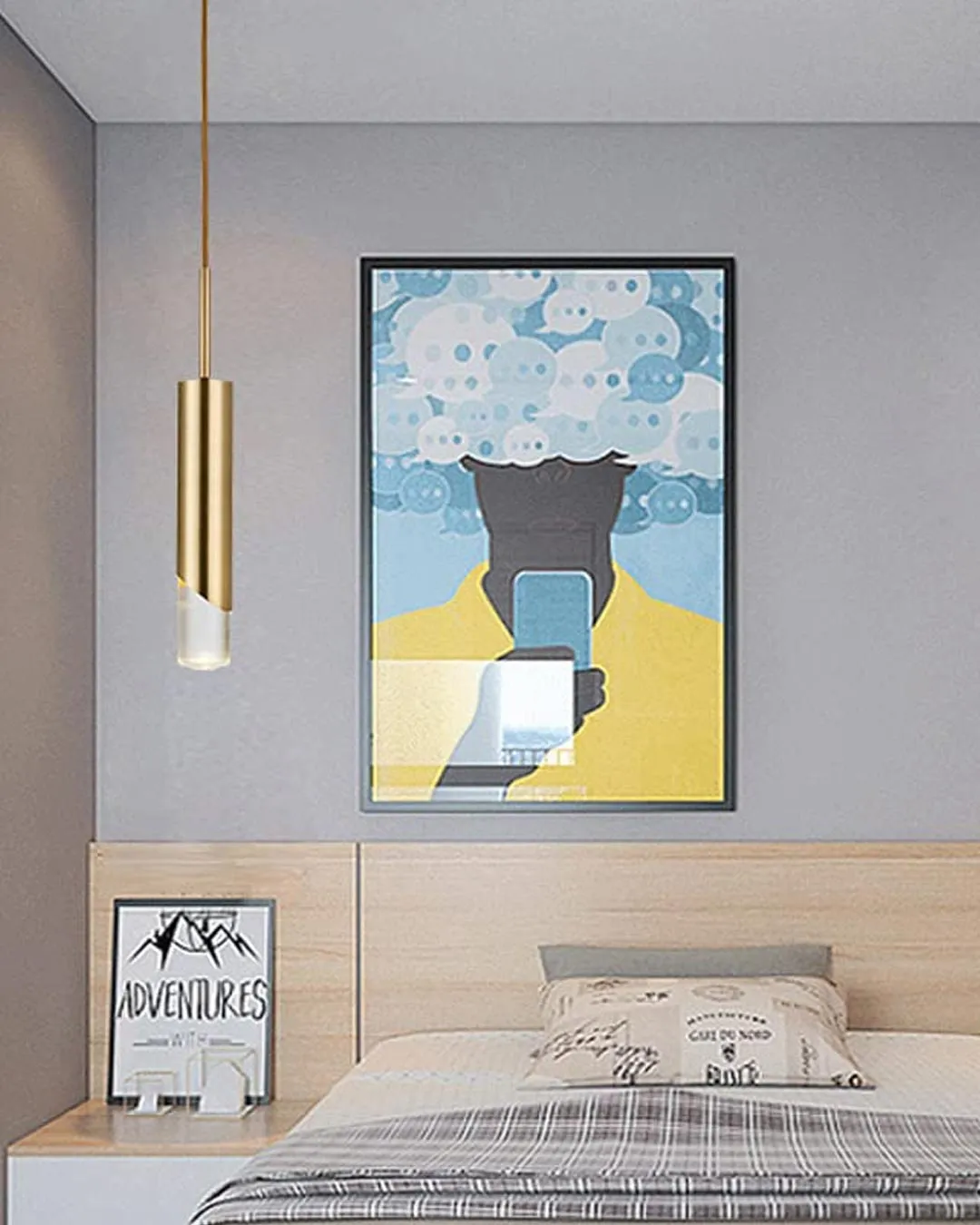 Acrylic Tube LED Pendant Light - Gold