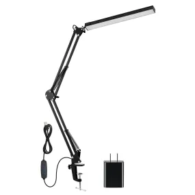 Adjustable LED Desk Lamp with Clamp - 3 Modes, 10 Brightness Levels, 360° Rotation - Ideal for Home Office (150 characters)