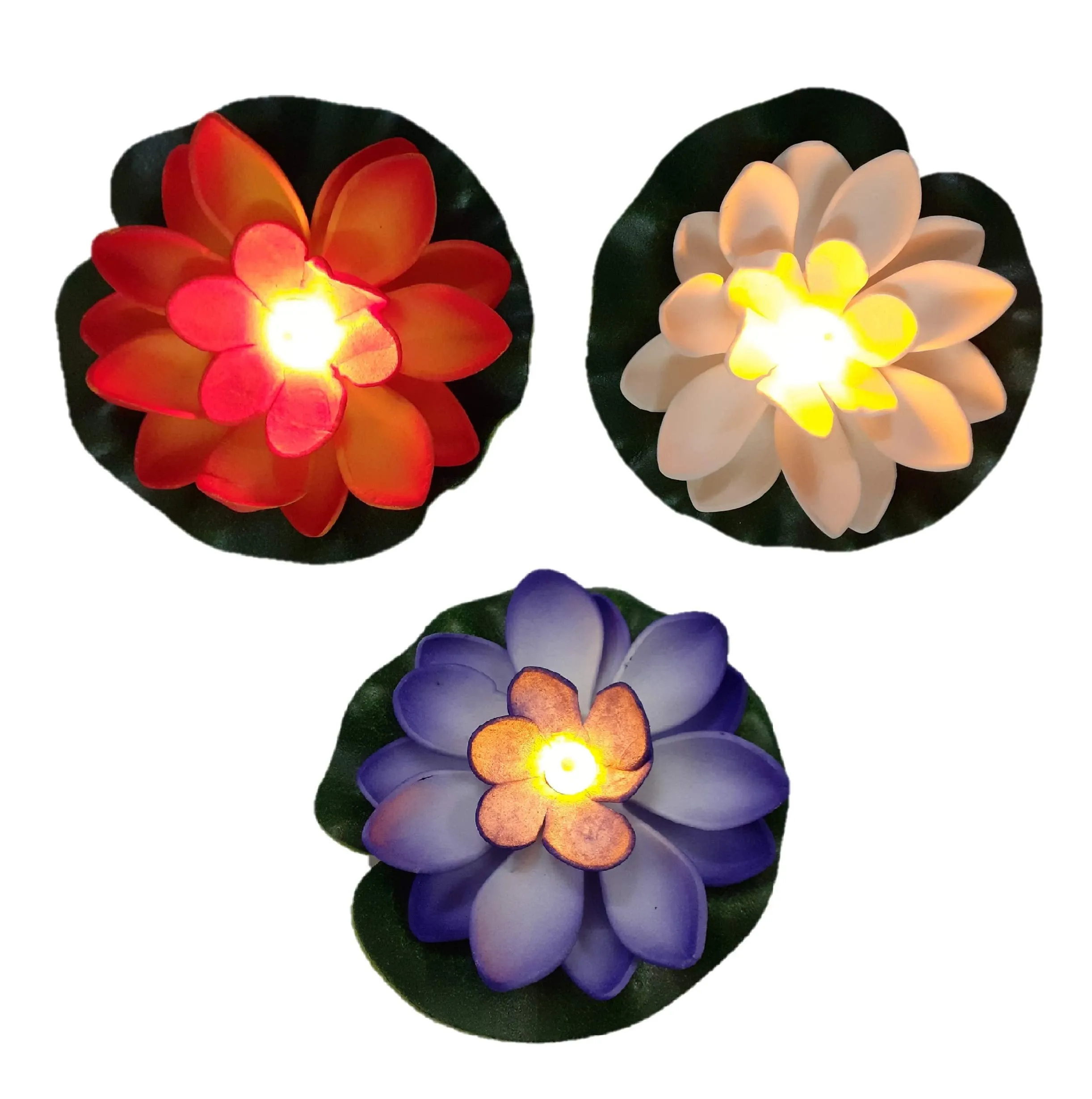 AFTERSTITCH Set of 6 Floating Lotus Flower Candles for Decoration in Bowl Diya for Home Decoration (Batteries Included, water Sensor)