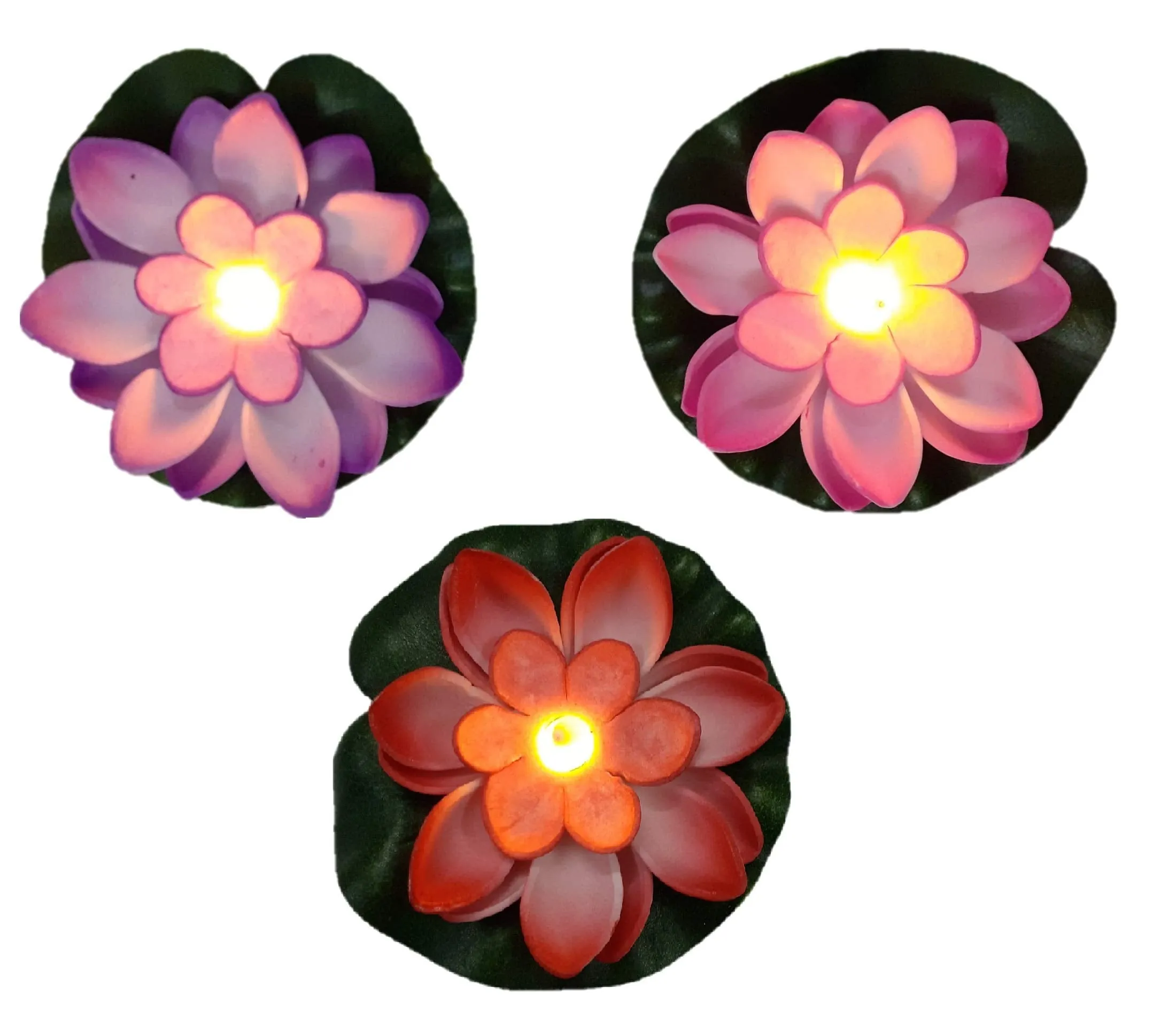 AFTERSTITCH Set of 6 Floating Lotus Flower Candles for Decoration in Bowl Diya for Home Decoration (Batteries Included, water Sensor)