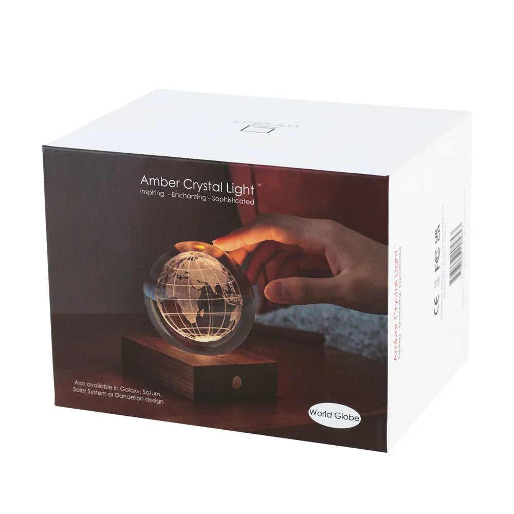 Amber Crystal World Globe Light