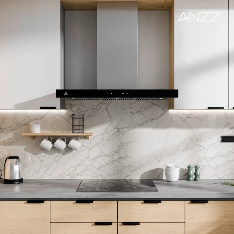 ANZZI ANZZI 36-Inch 600 CFM 3-Speed Stainless Steel Wall Mount Convertible Residential Range Hood with LED Lamp