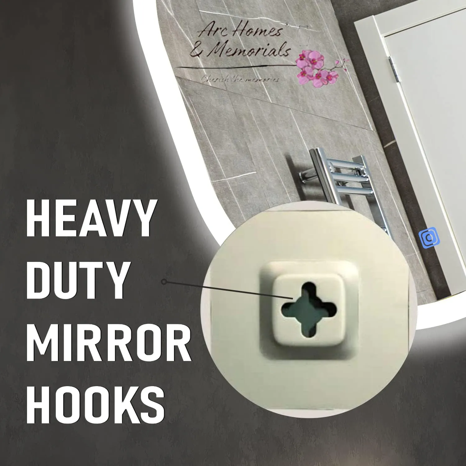 ARC homes Round Wall Mounting Mirror with Led Light |Bathroom Washbasin Mirror,Venity Mirror,Smart Mirror | LED Mirror 3 Tone (Triple Light, 18 x 18 Inch)