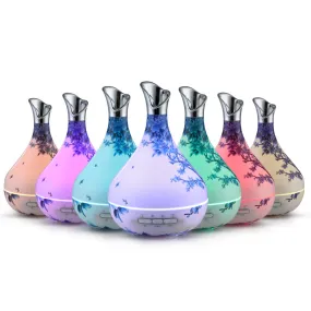 Aroma Diffuser Aromatherapy LED Night Light Air Humidifier Purifier Blue And White Porcelain Pattern 300ml