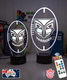 Auckland Warriors Rugby League Club 3D LED Night Light Lamp