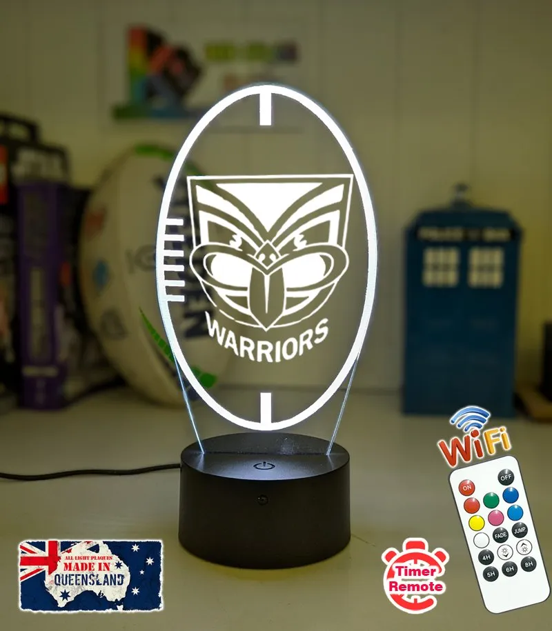 Auckland Warriors Rugby League Club 3D LED Night Light Lamp