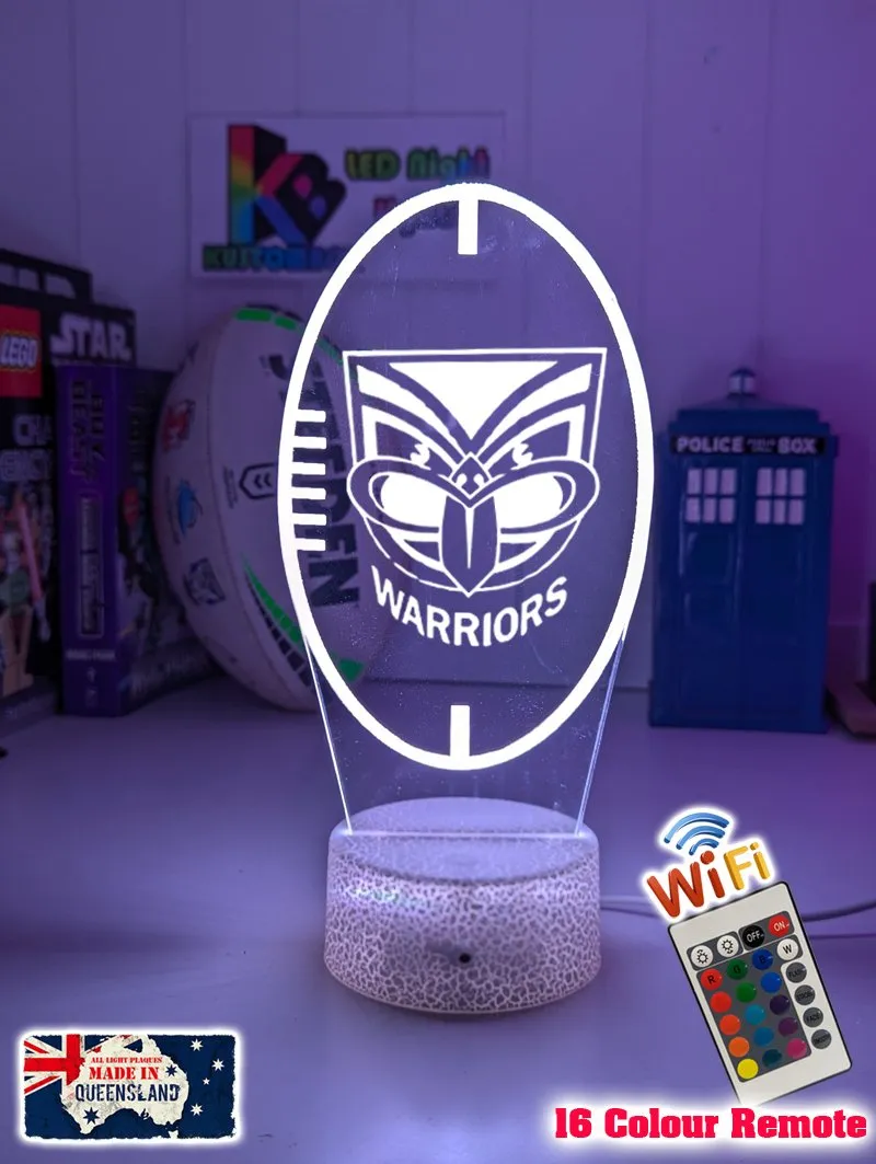 Auckland Warriors Rugby League Club 3D LED Night Light Lamp