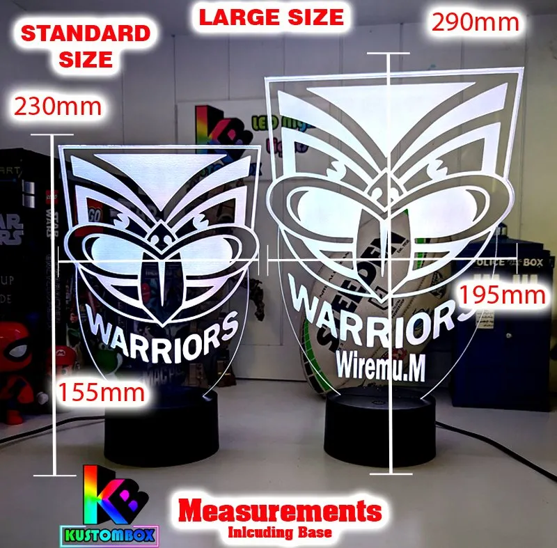 AUCKLAND WARRIORS Rugby League Football Club 3D LED Night Light
