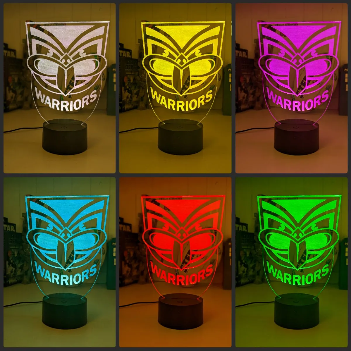 AUCKLAND WARRIORS Rugby League Football Club 3D LED Night Light