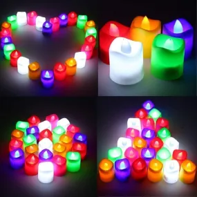 Beau STUTI Color Changing Led Battery Operated Tea Lights Plastic Candles(Multicolor), Pack of 24