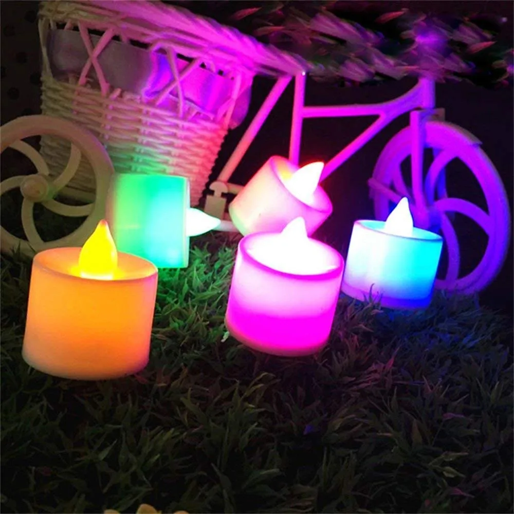 Beau STUTI Color Changing Led Battery Operated Tea Lights Plastic Candles(Multicolor), Pack of 24