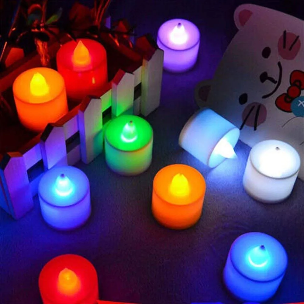 Beau STUTI Color Changing Led Battery Operated Tea Lights Plastic Candles(Multicolor), Pack of 24