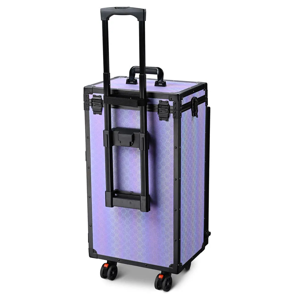 Byootique Rolling Purple Makeup Desk - Portable, Expandable & Safe