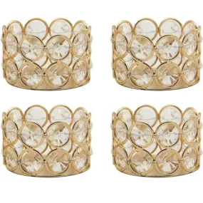CentraLit Crystal Votives Bowl Candle Holders Tealight Candle Holder for Home Decoration, Diya Diwali Decoration Lights Centerpieces for Wedding Home Party Table Decoration Gold (Gold (Pack of 4))