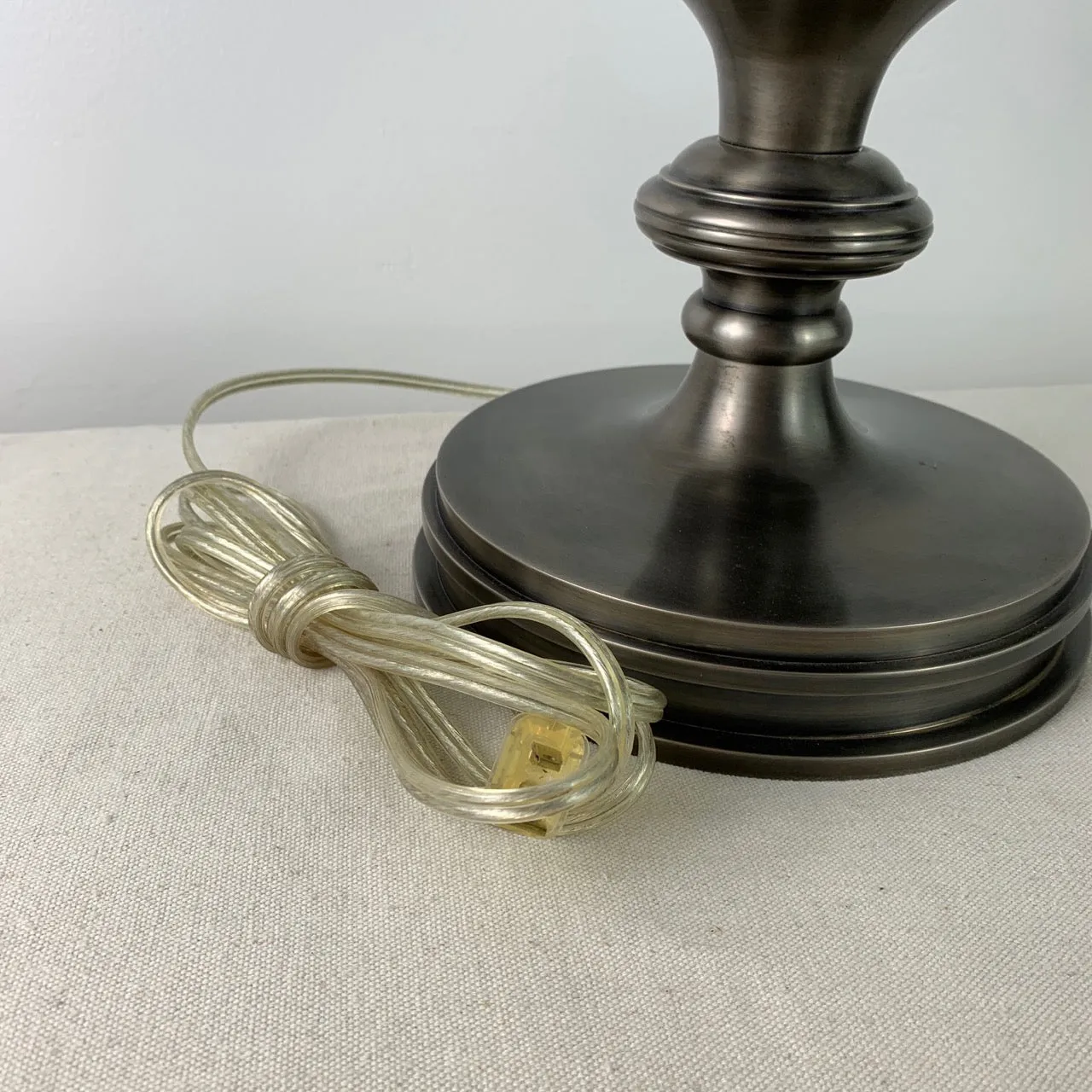 Chapman Manufacturing Co. Pewter Lamp with Custom Shade