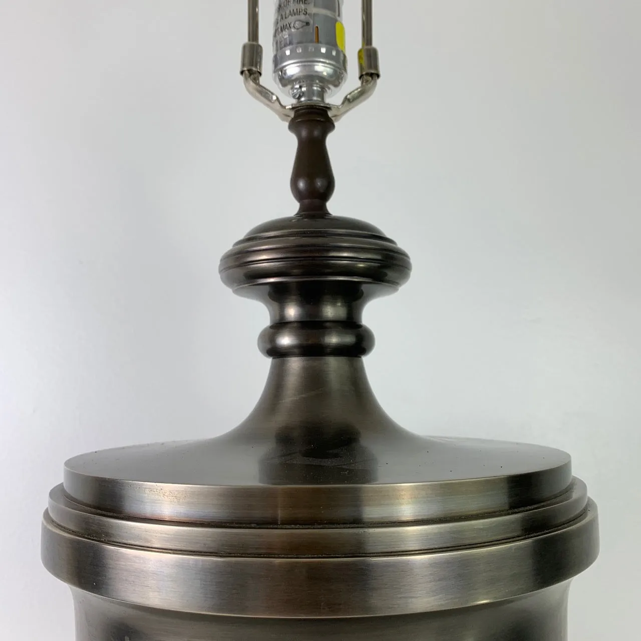 Chapman Manufacturing Co. Pewter Lamp with Custom Shade