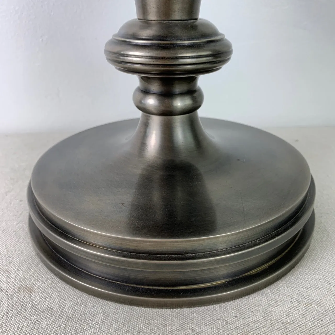 Chapman Manufacturing Co. Pewter Lamp with Custom Shade