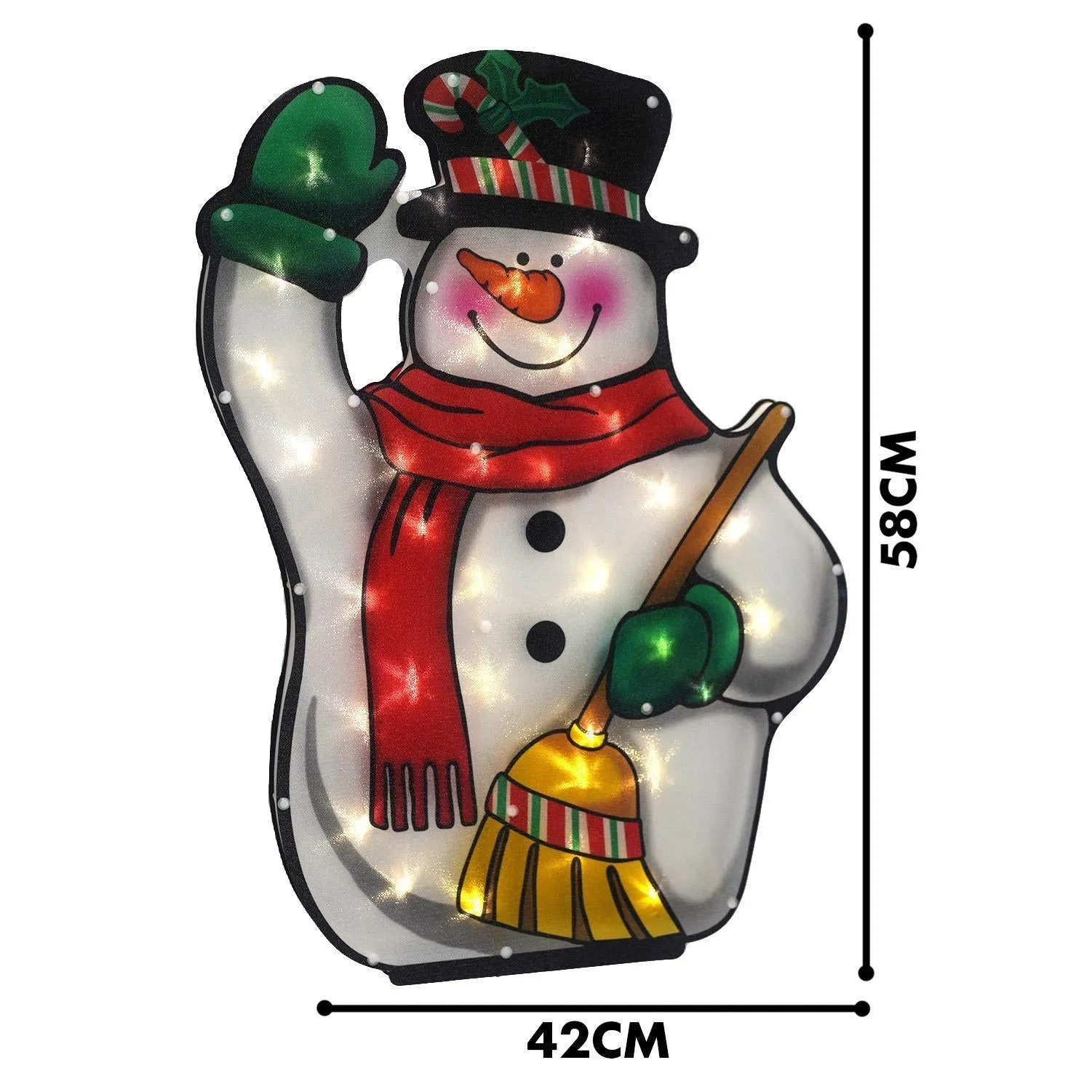 Christmas Silhouette Broom & Snowman