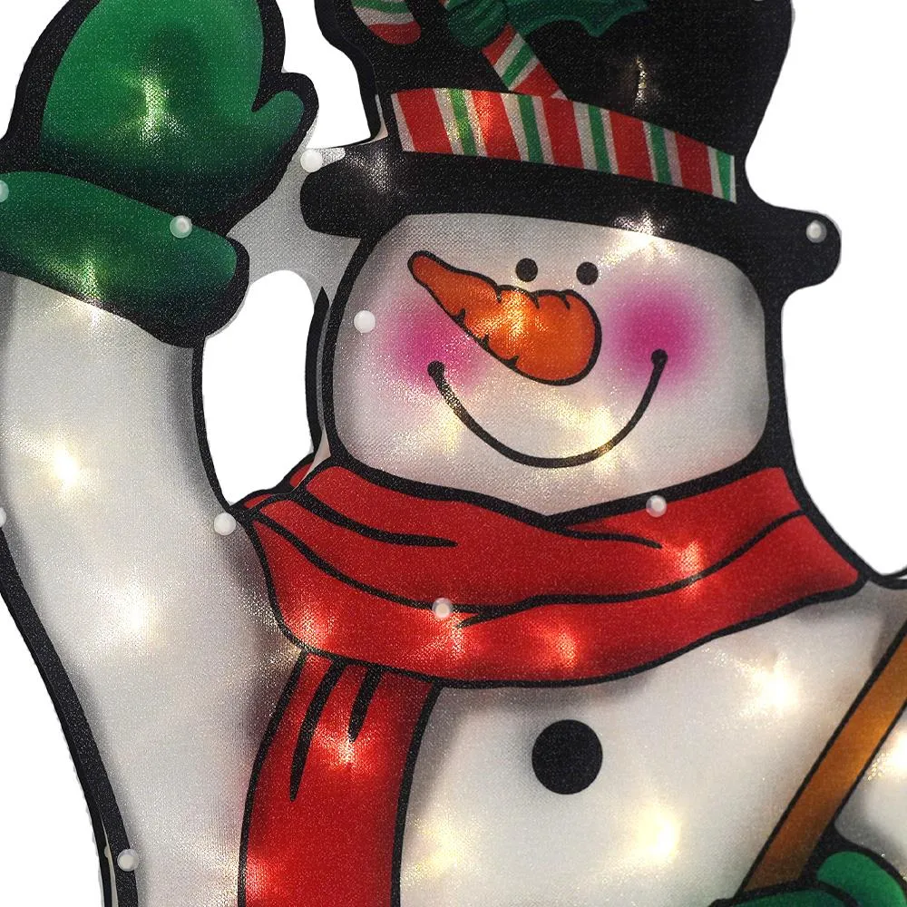 Christmas Silhouette Broom & Snowman